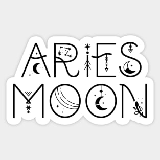 Aries moon sign celestial typography Sticker